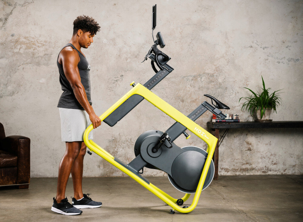 Rower spinningowy KETTLER Hoi Frame+ Szary starannie wyselekcjonowane materialy kolka transportowe waga 69,5 kg