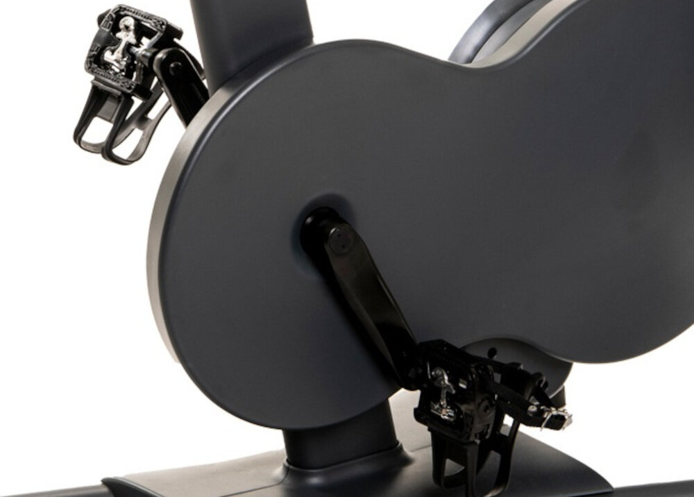 Rower spinningowy KETTLER Hoi Frame Speed Szary duze pedaly pokryte antyposlizgowym materialem system combi-click trening w zwyklych butach sportowych w butach z systemem SPD sprzed do treningow domowych przygotowanie do wyscigow rowerowych maksymalna waga uzytkownika do 130 kg