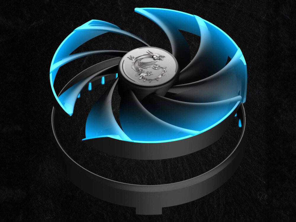 Karta graficzna MSI GeForce RTX 4080 Super Suprim X 16GB DLSS 3 wentylatory łopatki chłodzenie