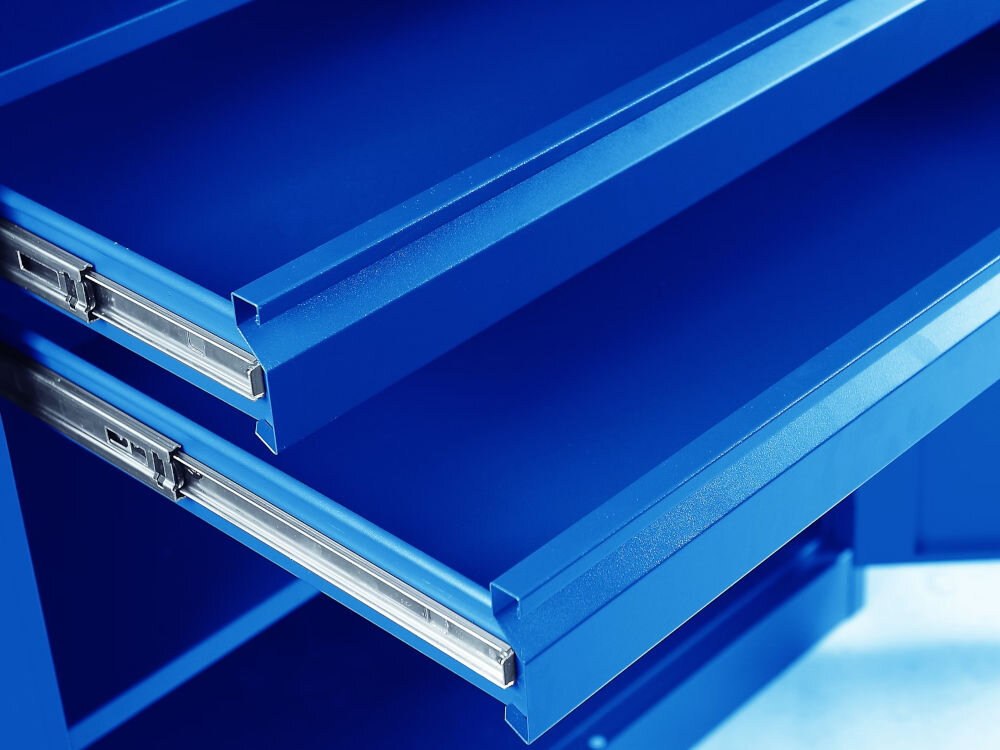 Szafa warsztatowa JAN NOWAK Szymon Niebieski z pięcioma półkami regulowanymi do 80 kg każda