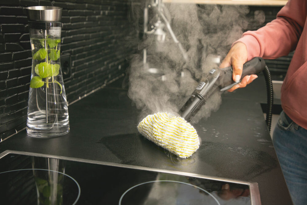 Пароочисник KARCHER SI 4 EasyFix Home Line 1.512-637.0 - комплект з праскою, підігрів, діодний індикатор, об'єм бака