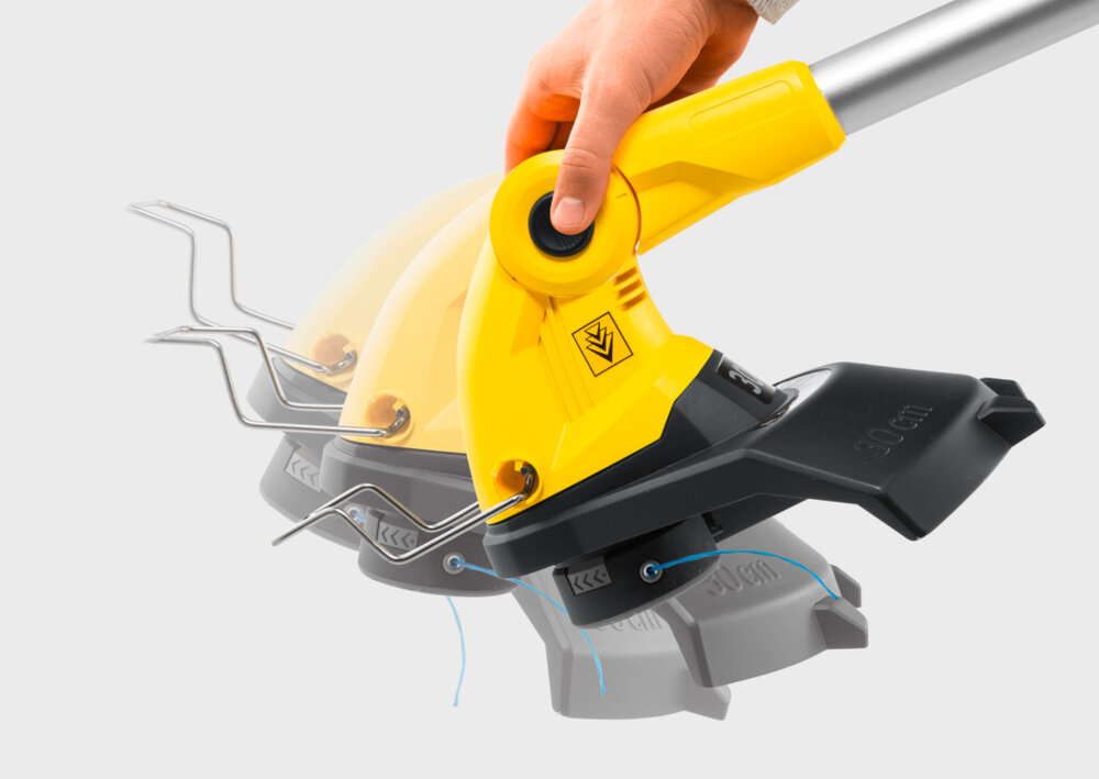 Podkaszarka akumulatorowa KARCHER LTR 18-30 1.444-310.0 regulowana glowica tnaca maksymalna wygoda precyzyjne ustawienie kata latwa praca pelna kontrola