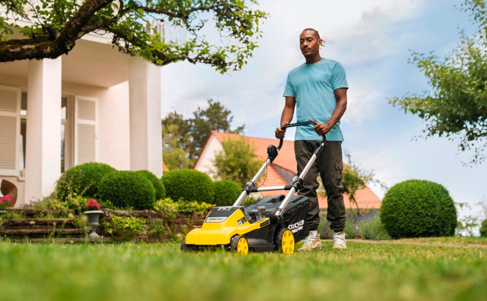 Kosiarka akumulatorowa KARCHER LMO 5-18 Dual 1.445-430.0 zadbany ogrod pieky trawnik koszenie efektywnosc wygoda