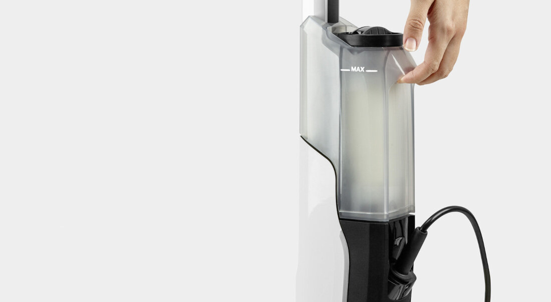 Mop parowy KARCHER SC 2 Upright 1.513-500.0 przewód długość 5 metrów zbiornik pojemność 0,4 l technologia lameli Przejrzysty zbiornik