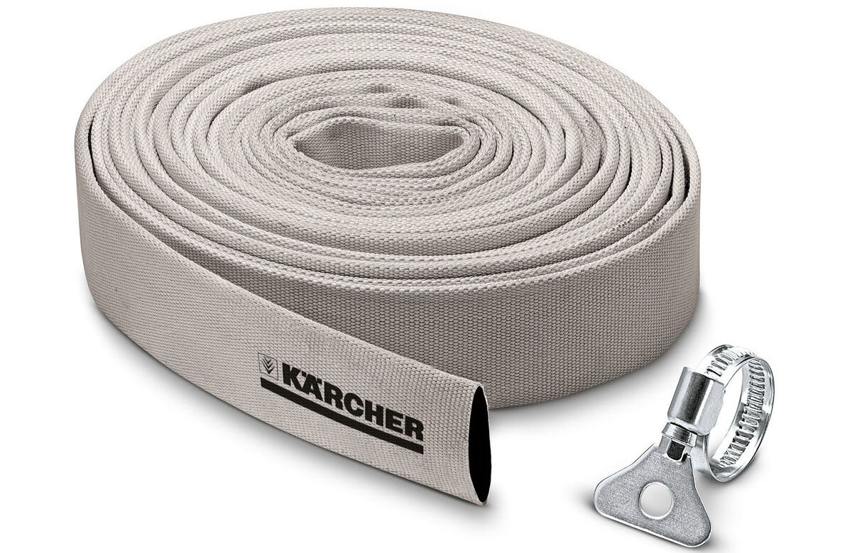 Pompa zanurzeniowa do wody brudnej KARCHER SP 22.000 Flood Box elektryczna 1.645-853.0, wąż, tkanina, woda, Quick Connect, na białym tle wąż do pompy karcher