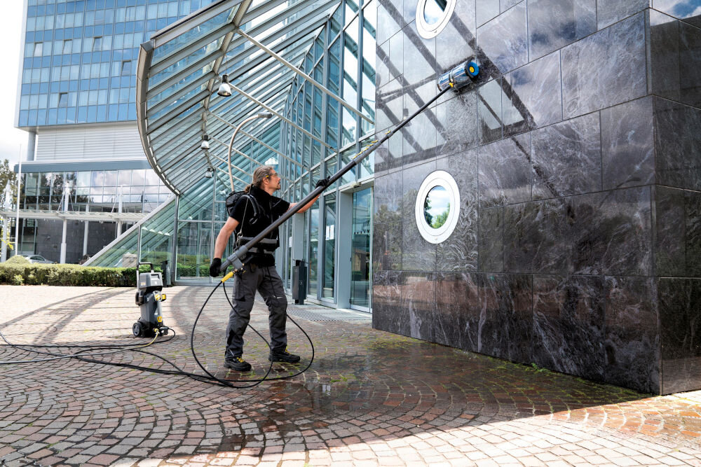 Szczotka KARCHER 4.762-624.0 (2 szt.) czyszczenie różnorodnych powierzchni elewacje wykonane z naturalnego kamienia gipsu drewna pielęgnacja rolet i żaluzji dokłAdne oczyszczanie do czyszczenia tkanin i membran uniwersalne narzędzie