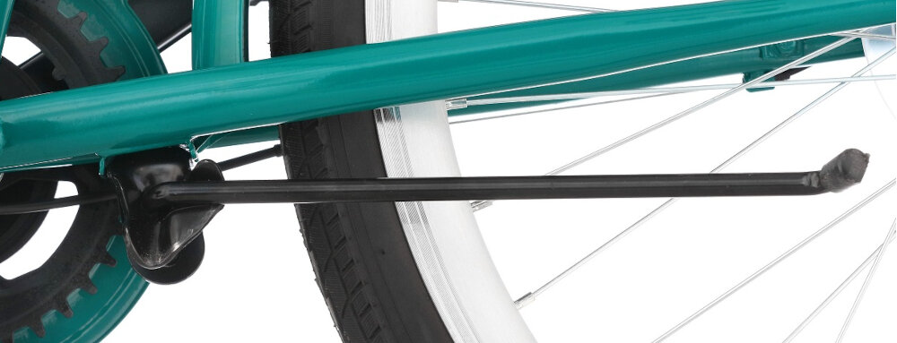 Rower młodzieżowy INDIANA Moena 24 cale dla dziewczynki Zielony stylowa oslona lancucha redukuje powstawanie korozji designerski retro wyglad stabilna stopka