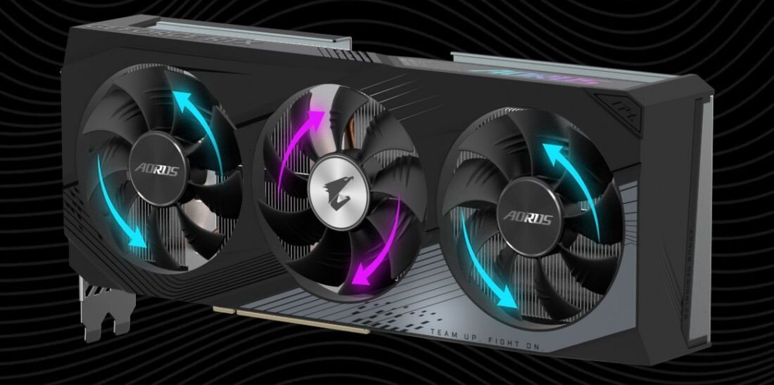 Karta graficzna GIGABYTE Aorus GeForce RTX 4070 Ti Super Master 16GB - wentylator 
