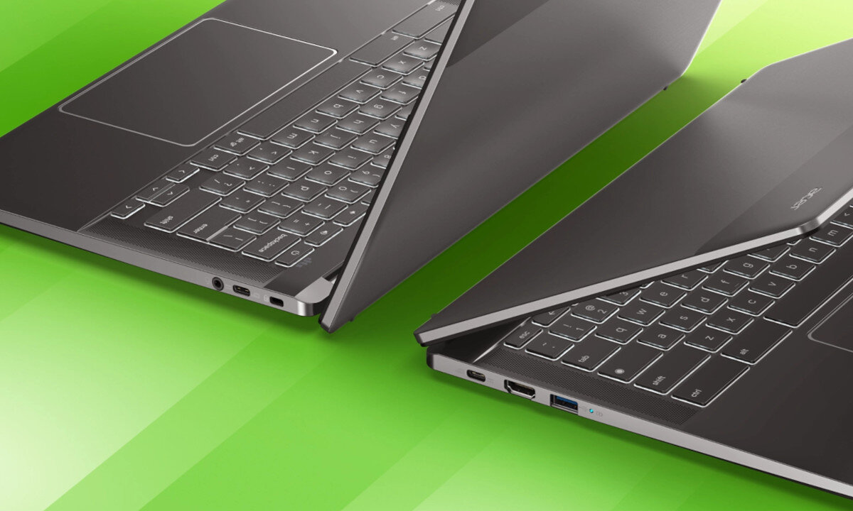 Laptop ACER Chromebook Plus 514 - Wi-Fi 6E HDMI USB-A porty złącza podłącznie łączność Wi-Fi Bluetooth klawiatura