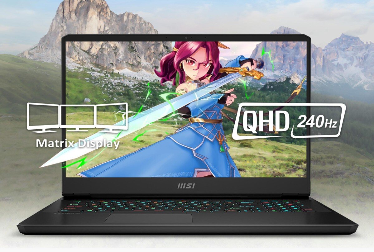 Laptop MSI Alpha C7VF-017XPL 17.3 IPS 240Hz R9-7945HX 16GB RAM 1TB SSD GeForce RTX4060 wyświetlacz odświeżanie obraz
