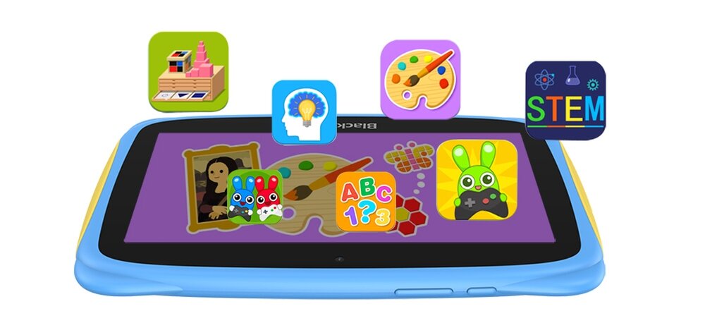 Tablet BLACKVIEW Tab 3 Kids ekran bateria aparat procesor ram pamięć pojemność rozdzielczość zdjęcia filmy opis dane cechy blokady system łączność wifi bluetooth obudowa szkło odporność porty muzyka transfer sieć przekątna matryca waga czujniki oled amoled ipse