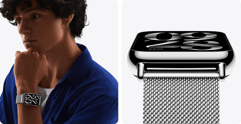 Smartband XIAOMI Smart Band 8 Pro płaski ekran linie scalenie styl