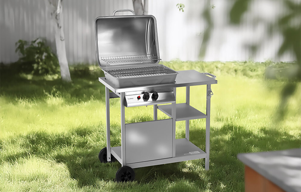 Grill gazowy LUND 99658 wygoda użytkowania moc trzy półki akcesoria grillowanie Regulacja temperatury prexyzja potrawy pokrywa ochrona