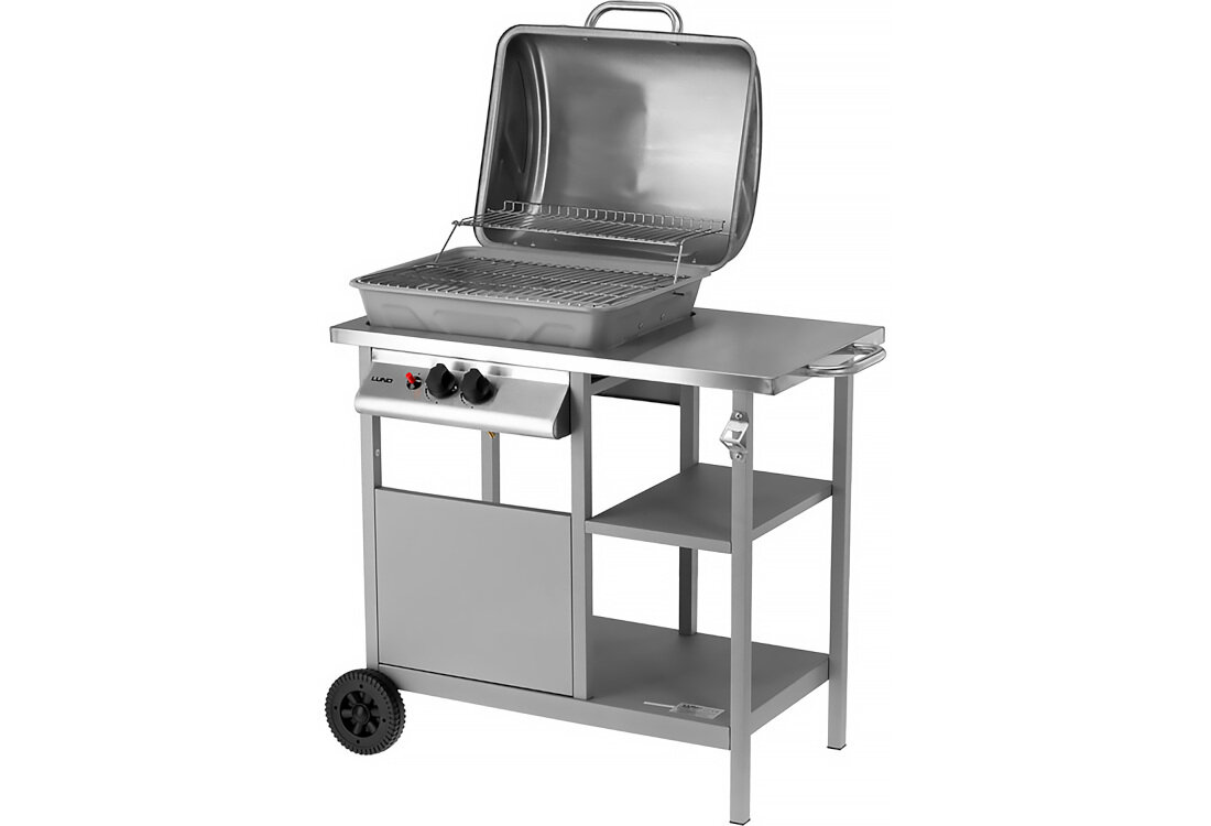 Grill gazowy LUND 99658 grillowanie z aromatyzerami osłony palników dymny aromat chromowany ruszt wymiary kratka podgrzewająca