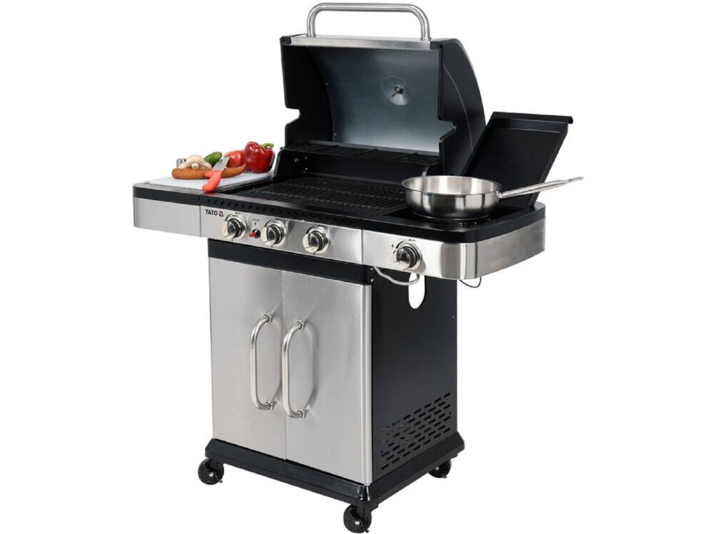 Grill gazowy YATO YG-20018 wgodny efektywny wymiary 1220 x 570 x 1120 mm szybko sie nagrzewa na gaz