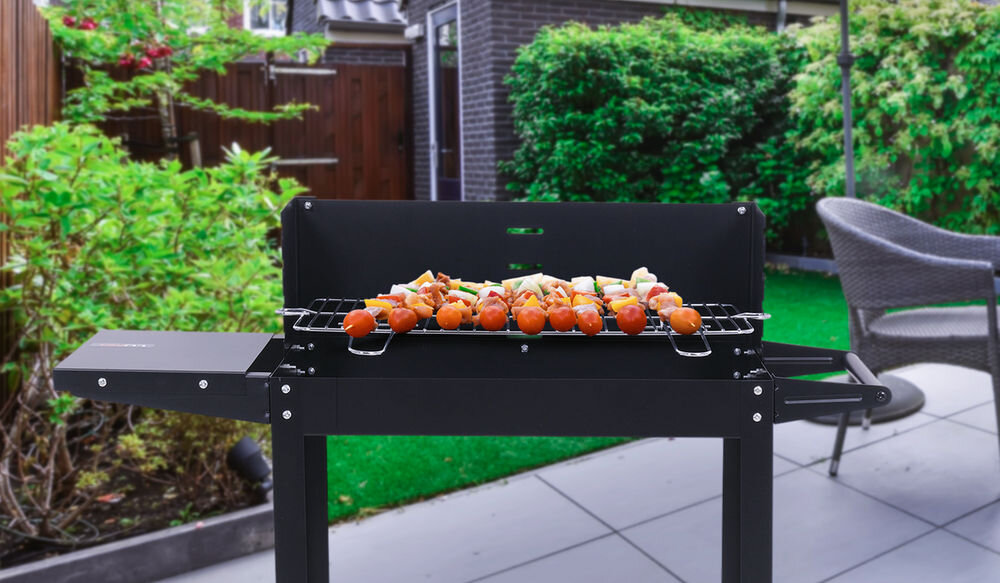 Grill węglowy LUND 99919 48 x 26.5 cm Praktyczne półki łatwość użytkowania metalowe półki łatwe przechowywanie przybory kuchenne wygoda grillowanie