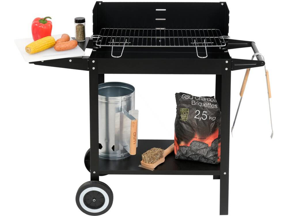 Grill węglowy LUND 99919 48 x 26.5 cm stalowa stabilna konstrukcja misa paleniska pokrycie emalia czyszczenie