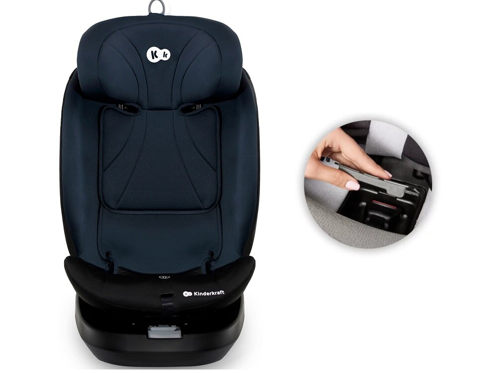 Fotelik samochodowy KINDERKRAFT I-Grow I-Size 0-36 kg Czarny 5-punktowe pasy bezpieczenstwa miekkie ochraniacze specjalny schowek na wewnetrzne pasy bezpieczenstwa