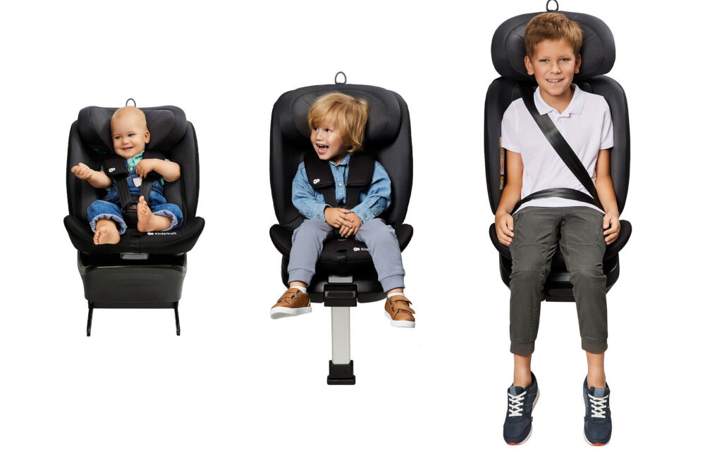 Fotelik samochodowy KINDERKRAFT I-360 I-Size 0-36 kg Szary bezpiczeny sprzet bardzo prosty montaz przypiac pasami bezpieczenstwa w aucie