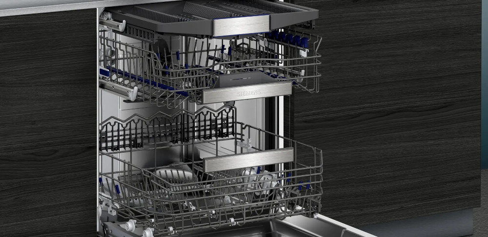 ZMYWARKA SIEMENS SX87ZX06CE kosze flexComfort wygoda komfort wysuwanie rolki składane elementy kieliszki szkło bezpieczne