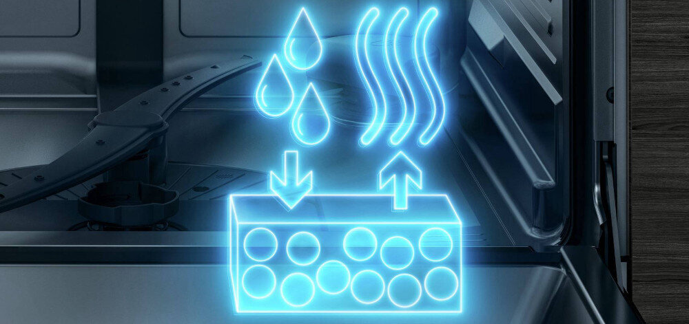 ZMYWARKA SIEMENS SX87ZX06CE Technologia Zeolith kamień suszenie gorące powietrze absorbuje wilgoć