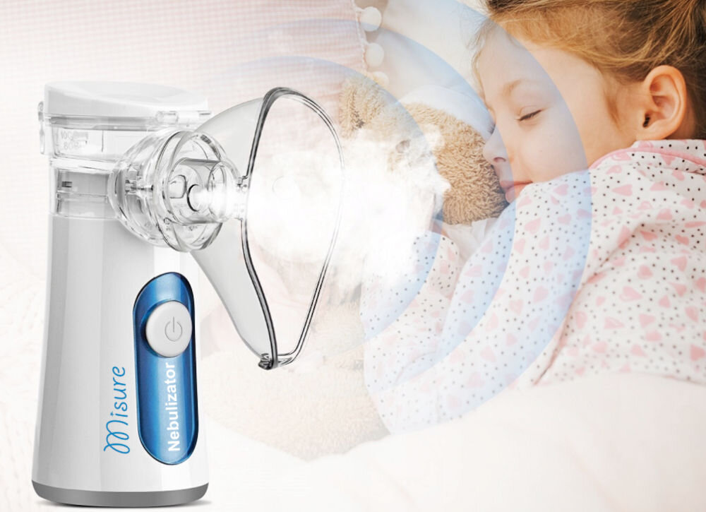 Inhalator nebulizator siateczkowy MISURE Mi-Mesh cicha praca kompaktowe wymiary do użytku domowego w placówkach opieki zdrowotnej w podróży łatwy w obsłudze jeden guzik łatwe korzystanie dla dorosłych i dzieci