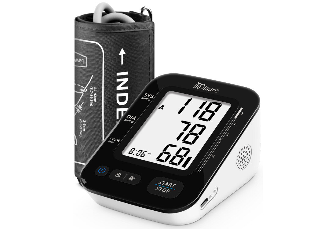 Ciśnieniomierz MISURE MI Med 4 Biało-czarny Dopasowanie do użytkownika Regulowany mankiet zakres dopasowanie obwód Wygodny design