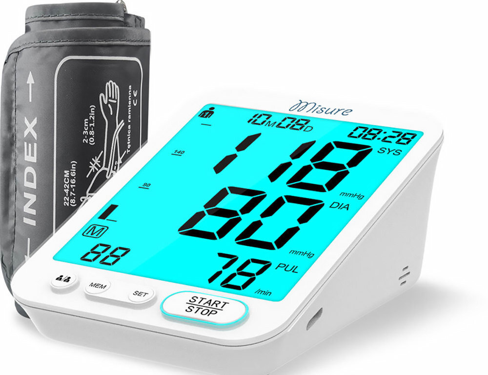 Ciśnieniomierz MISURE MI Med 7 Biały Komfortowy mankiet zakres wygodne dopasowanie