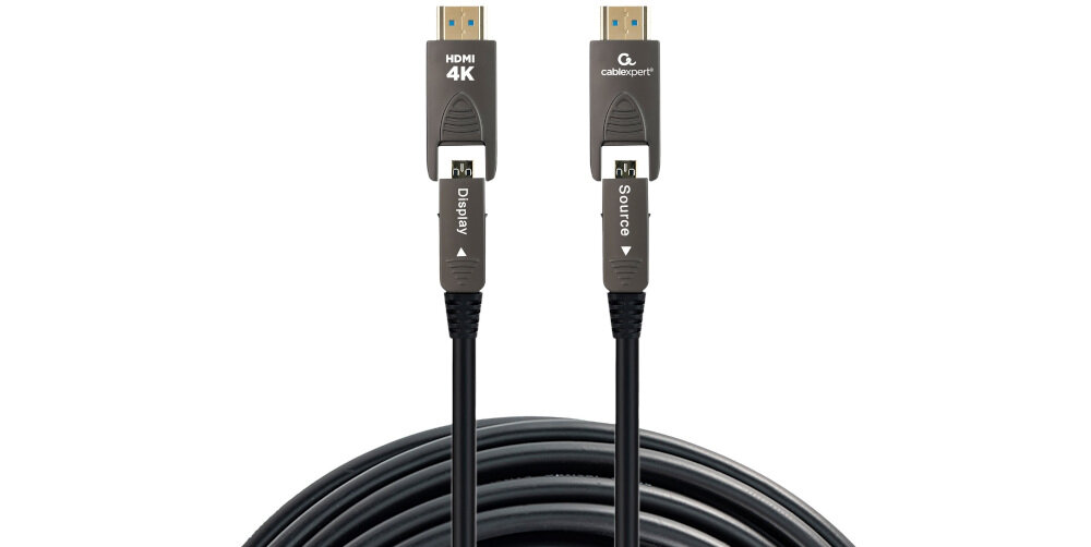 Kabel optyczny HDMI - HDMI CABLEXPERT 10 m - Smukła konstrukcja, kabel od frontu