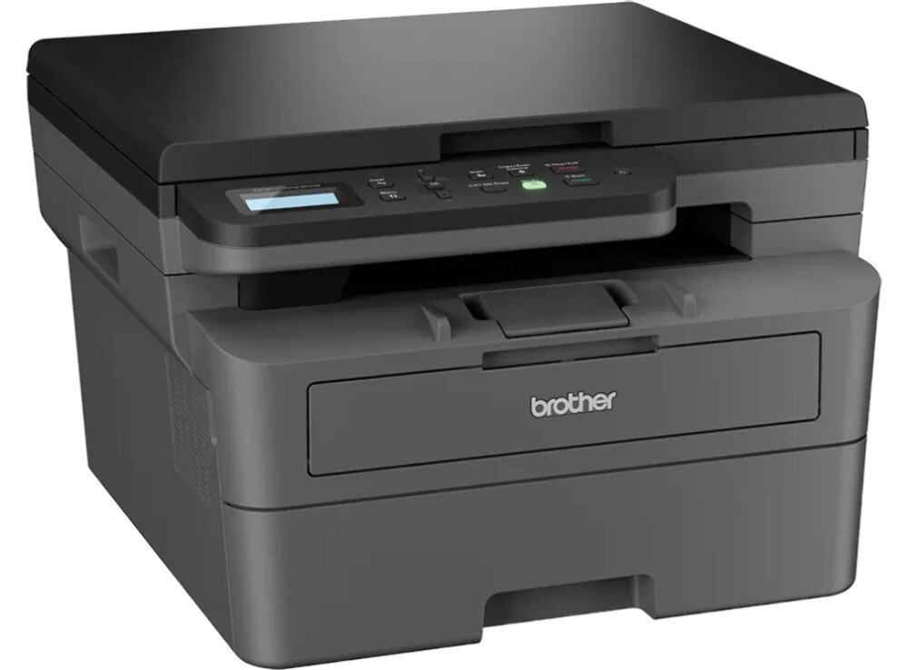 Urządzenie wielofunkcyjne BROTHER DCP-L2622DW urządzenie ustawione pod kątem w prawo na białym tle toner wydajność poziom hałasu