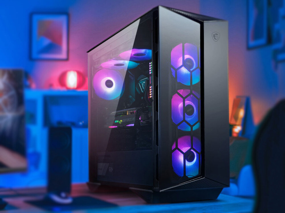 Komputer MAD DOG PBM GUNGNIR-I01WR i5-14600KF 32GB RAM 2TB SSD GeForce RTX 4070 Super Windows 11 Home obudowa wygląd wentylatory przewiew okno bok