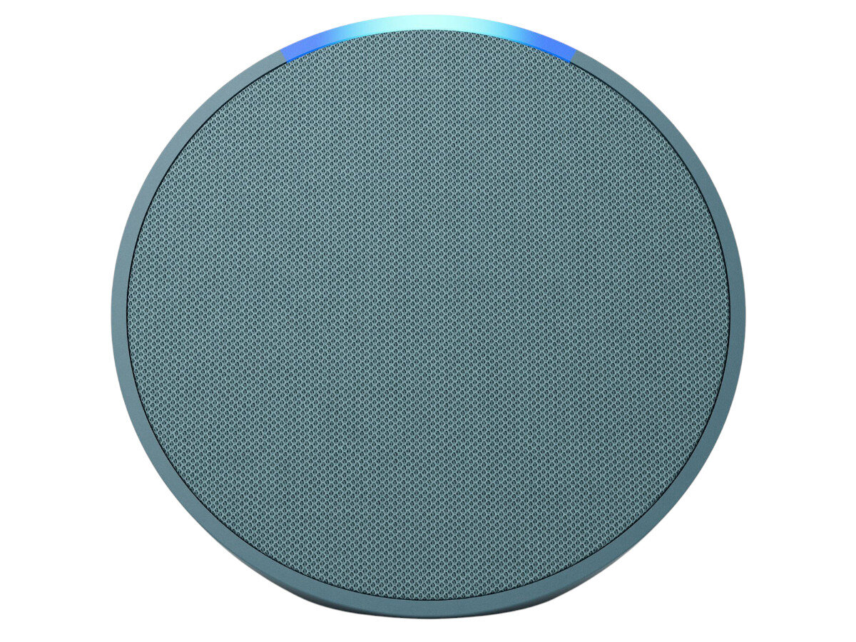 AMAZON Echo Pop Zielony, organizacja, ułatwienie, Funkcjonalność, odtwarzanie, na białym tle echo pop frontem na wprost