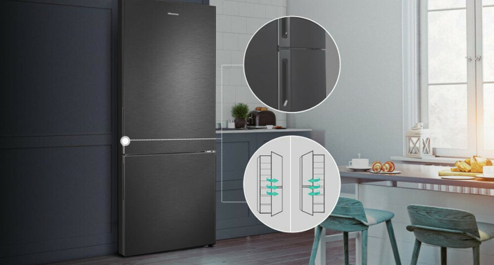 LODÓWKA HISENSE RB390N4AWE drzwi lewo prawo kierunek otwieranie