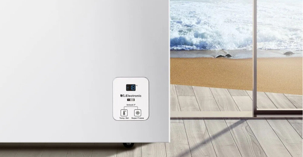 ZAMRAŻARKA HISENSE FC184D4AWYLE sterowanie Elektroniczne panel wyświetlacz ustawienia temperatury opcje