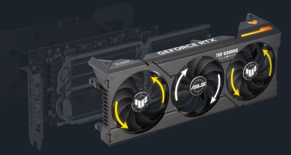 Karta graficzna ASUS TUF Gaming GeForce RTX 4070 Super OC Edition 12GB - innowacyjny system chłodzenia