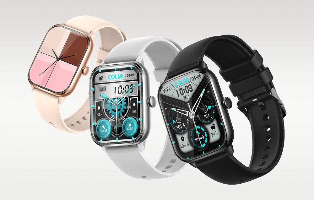 SMARTWATCH COLMI C61 ekran bateria czujniki zdrowie sport pasek ładowanie pojemność rozdzielczość łączność sterowanie krew puls rozmowy smartfon aplikacja