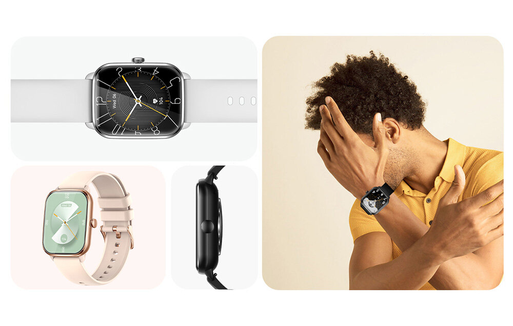 SMARTWATCH COLMI C61 ekran bateria czujniki zdrowie sport pasek ładowanie pojemność rozdzielczość łączność sterowanie krew puls rozmowy smartfon aplikacja