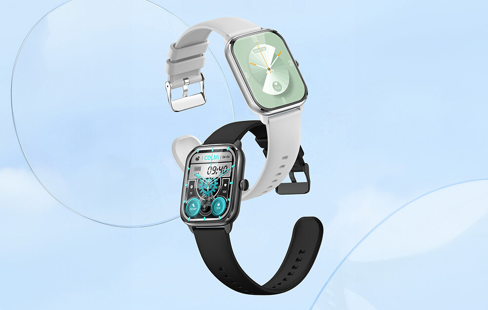 SMARTWATCH COLMI C61 ekran bateria czujniki zdrowie sport pasek ładowanie pojemność rozdzielczość łączność sterowanie krew puls rozmowy smartfon aplikacja