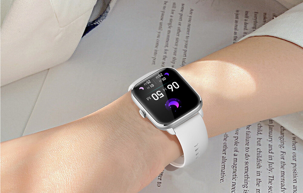 SMARTWATCH COLMI C61 ekran bateria czujniki zdrowie sport pasek ładowanie pojemność rozdzielczość łączność sterowanie krew puls rozmowy smartfon aplikacja