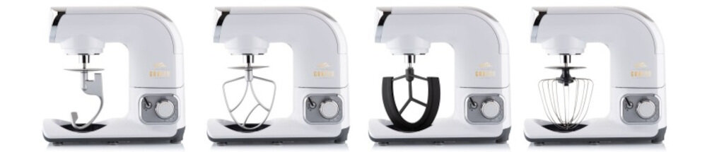 Robot kuchenny planetarny ETA Gratus Max Evo 102890061 z blenderem kielichowym 1500W z blenderem kielichowym wygoda komfort użytkowanie zabezpieczenia bezpiecznik termiczny blokada ramienia antypoślizgowe nóżki stabilność urządzenia