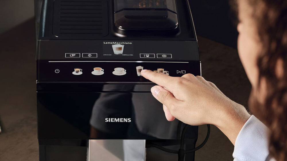 Ekspres SIEMENS EQ.500 TP511R09 przycisk wyświetlacz kawa podświetlane dotykowe przyciski