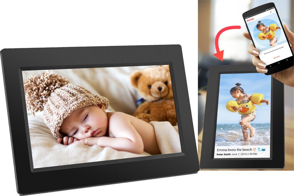 Ramka cyfrowa DENVER Frameo PFF-1010 Czarny aplikacja pamięć karty pamięci łączność