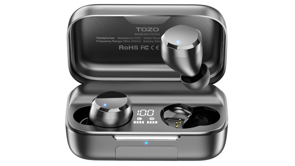 Słuchawki dokanałowe TOZO T12 Pro  - etui