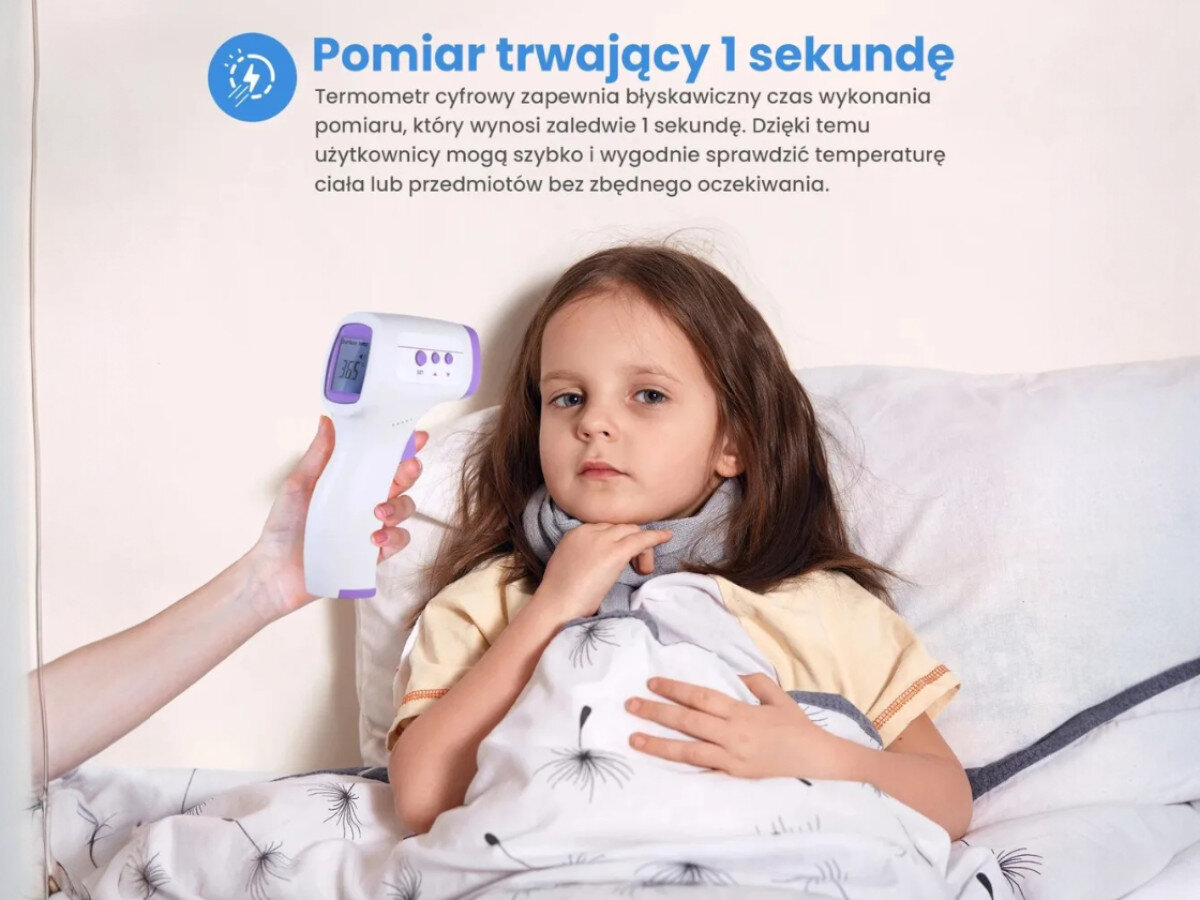 Termometr EXTRALINK Smart Life T003 wygląd design tło prezentacja wizualizacja Bezpieczeństwo bez kontaktu