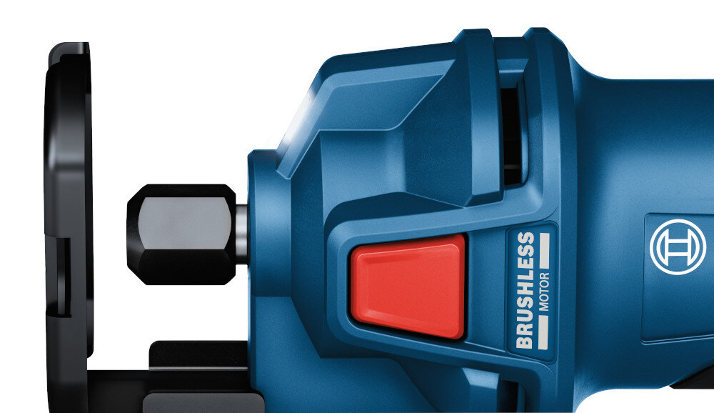 Frezarka BOSCH Professional GCU 18V-30 06019K8000 zaawansowany system frezowania trzy rozne srednice zaciskow 3 mm, 6 mm, 1/4 cala