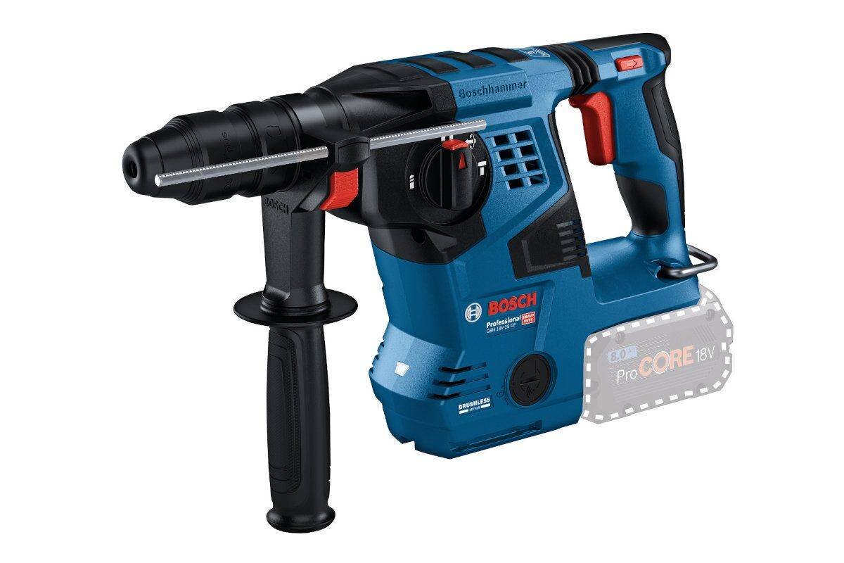 BOSCH GBH 18V-28 C KickBack Control urządzeniami bez tej funkcji - młot udarowo-obrotowy na białym tle