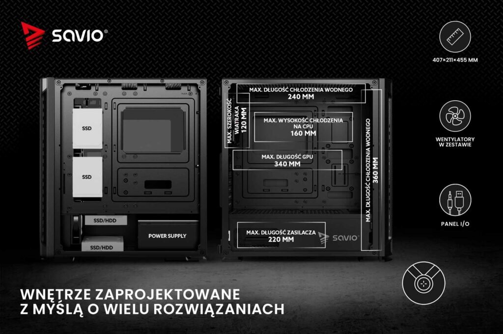 obudowa PC Shadow X2 05 na czarnym tle PL