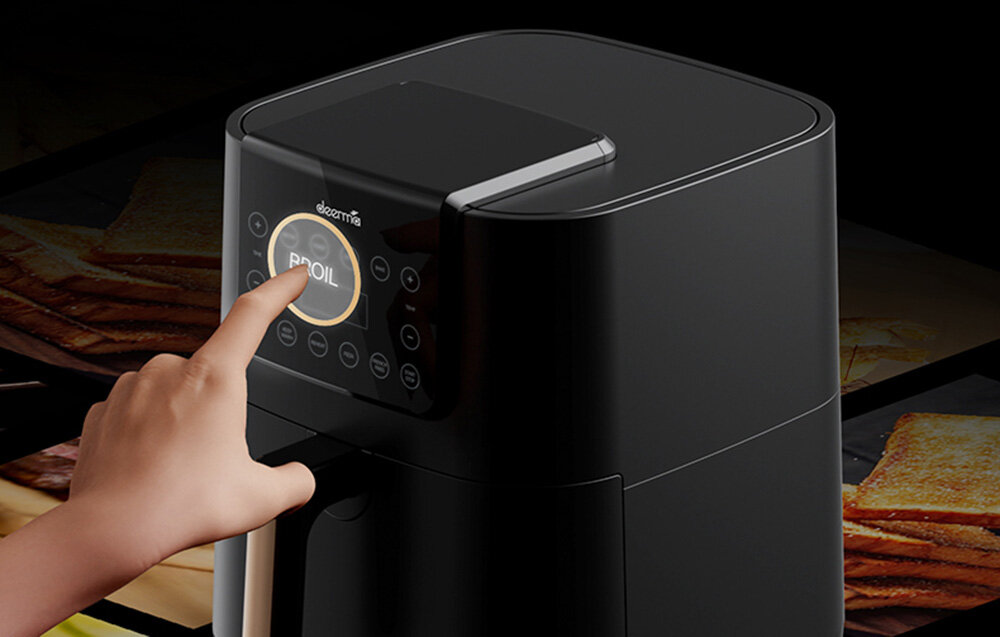 Frytkownica beztłuszczowa DEERMA KZ120W Air Fryer zabezpieczenia przegrzanie nieprzywierająca taca 14 niezależnych guzików