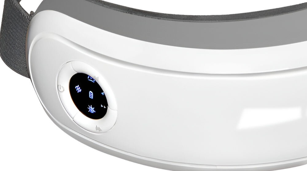 Masażer do oczu INOLY HZ-QNA-2 prosta obsługa intuicyjne przyciski łatwa zmiana trybów masażu regulacja ustawień bateria o pojemnośći 1100 mAh ładowanie port Micro USB wygoda komfortowe utrzymanie urządzenia w gotowości do użycia