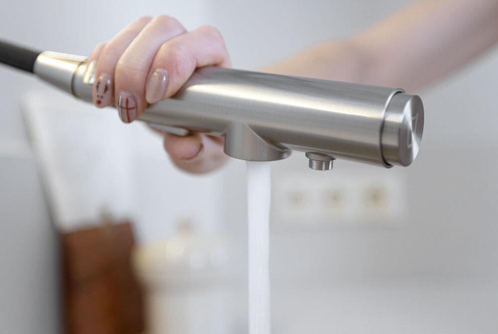 Bateria KFA ARMATURA Duero Pure Basic 6623-112-31 z filtrem Złoto szczotkowane zmiana strumienia wyciągana wylewka